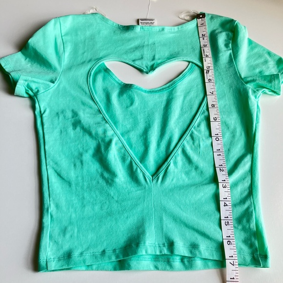 PINK heart cutout top - brand new crop complete with dog stitching - Picture 9 of 9